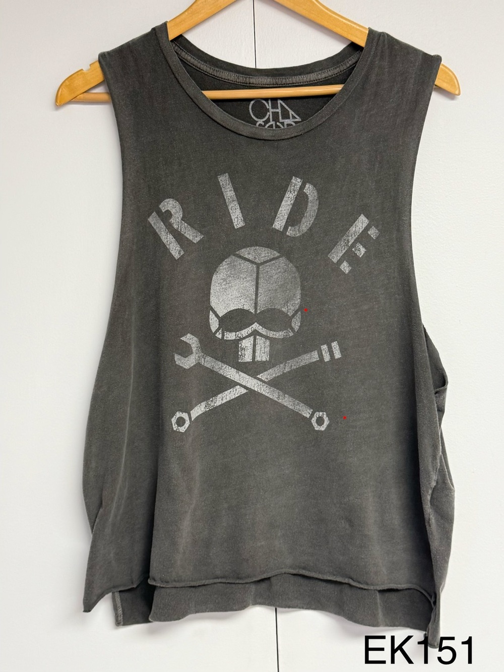 Chaser RIDE Skull Wrenches Moto Biker Graphic Muscle Tank Small
